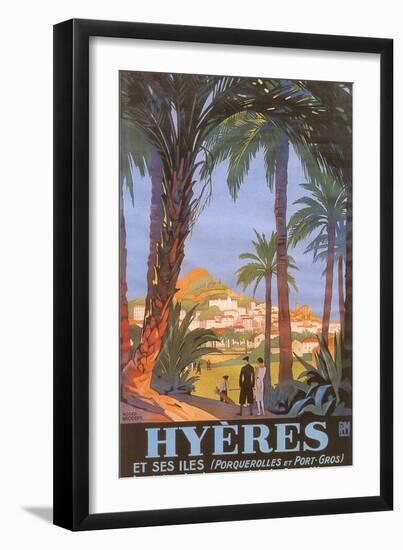 Travel Poster for Hyeres-null-Framed Art Print