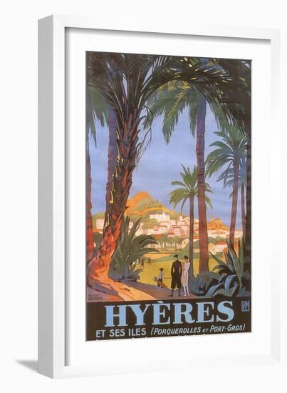 Travel Poster for Hyeres-null-Framed Art Print