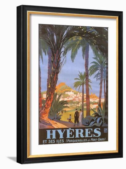 Travel Poster for Hyeres-null-Framed Art Print