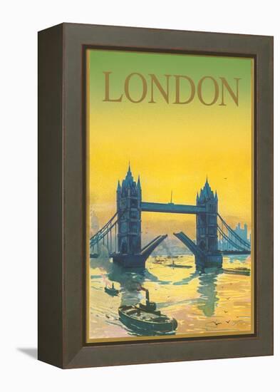 Travel Poster for London-null-Framed Stretched Canvas