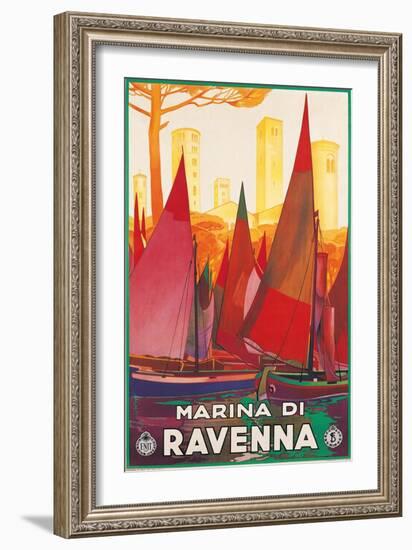 Travel Poster for Marina di Ravenna, Italy-null-Framed Art Print