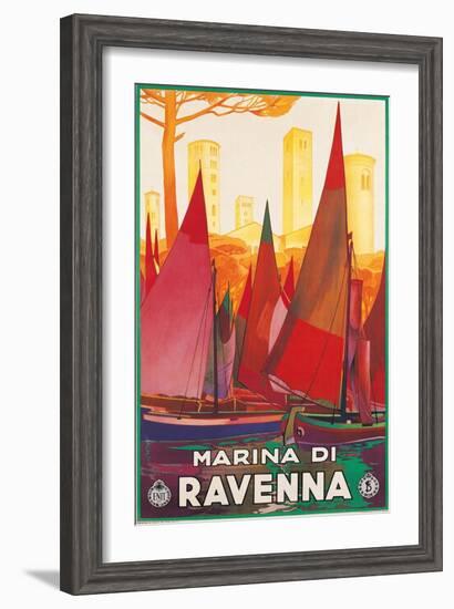 Travel Poster for Marina di Ravenna, Italy-null-Framed Art Print