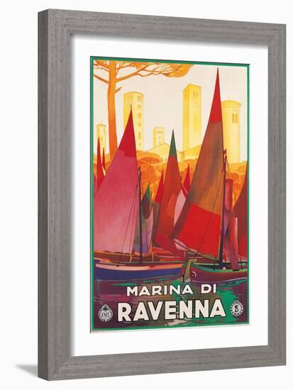 Travel Poster for Marina di Ravenna, Italy-null-Framed Art Print