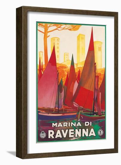 Travel Poster for Marina di Ravenna, Italy-null-Framed Art Print