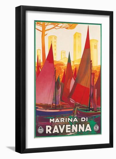 Travel Poster for Marina di Ravenna, Italy-null-Framed Art Print