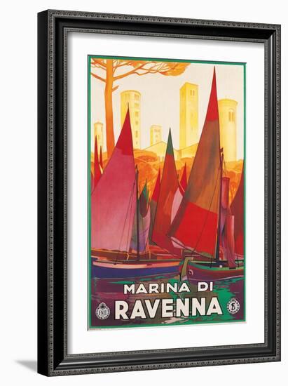 Travel Poster for Marina di Ravenna, Italy-null-Framed Art Print