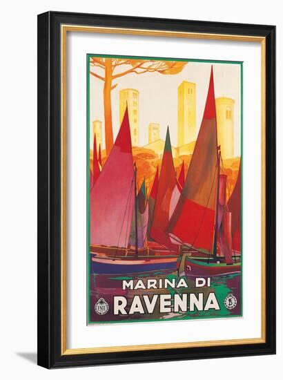 Travel Poster for Marina di Ravenna, Italy-null-Framed Art Print