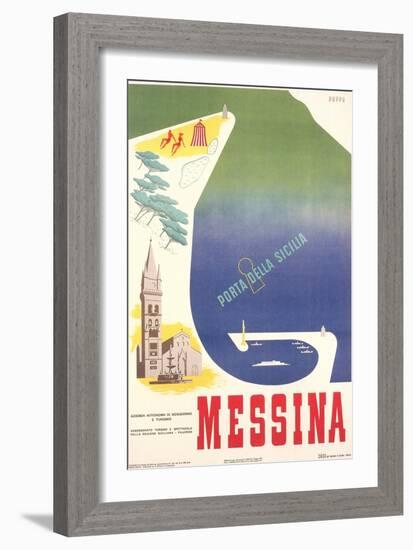 Travel Poster for Messina-null-Framed Art Print