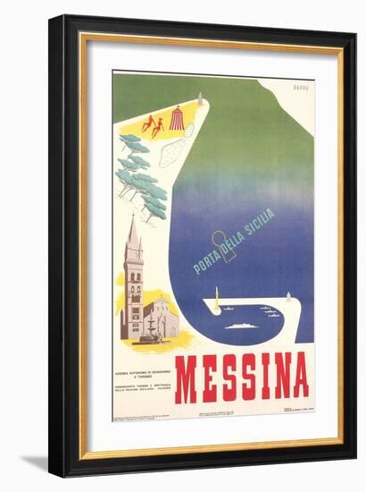 Travel Poster for Messina-null-Framed Art Print