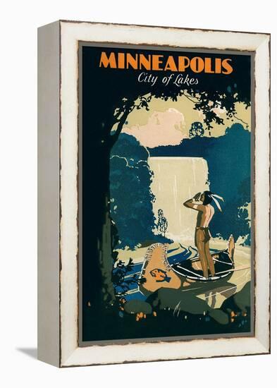 Travel Poster for Minneapolis-null-Framed Stretched Canvas