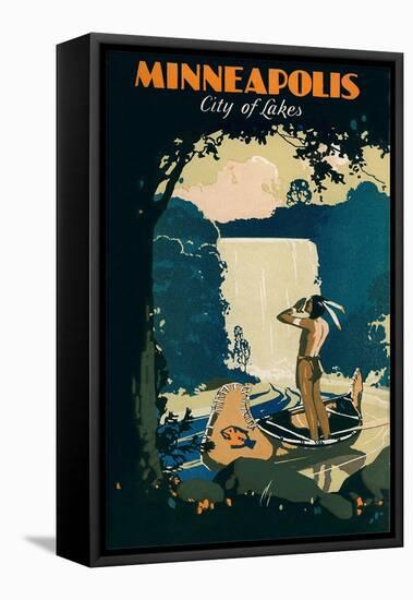 Travel Poster for Minneapolis-null-Framed Stretched Canvas