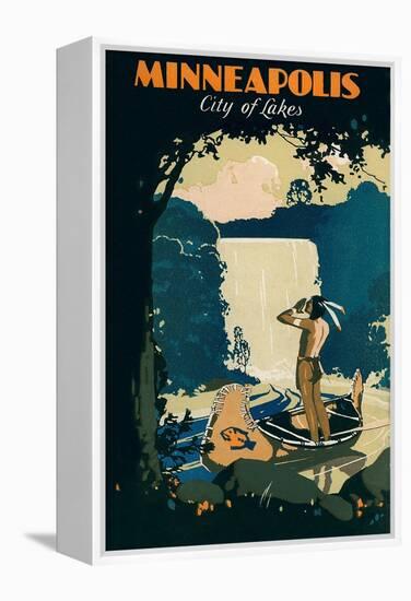 Travel Poster for Minneapolis-null-Framed Stretched Canvas