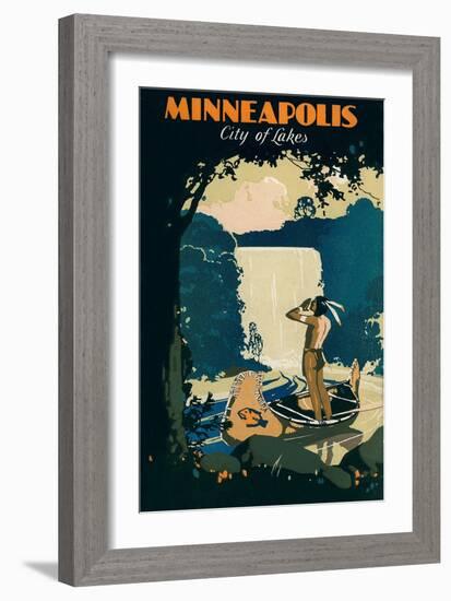 Travel Poster for Minneapolis-null-Framed Art Print