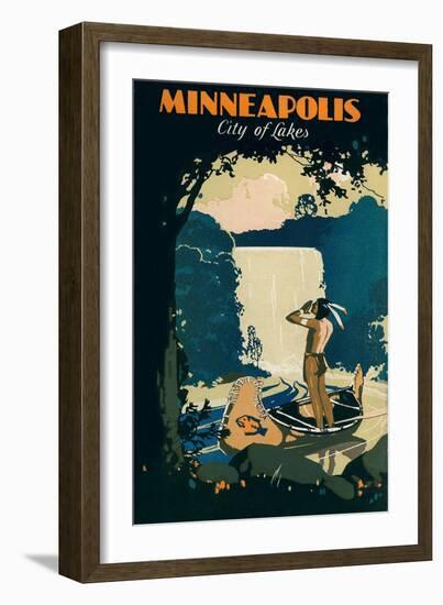 Travel Poster for Minneapolis-null-Framed Art Print