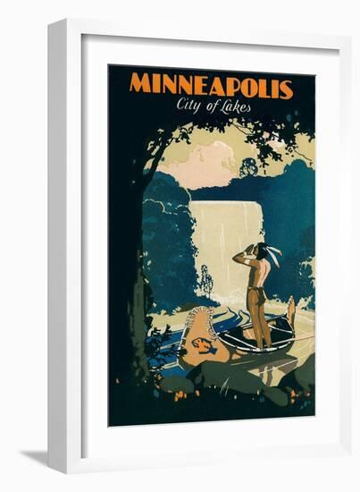 Travel Poster for Minneapolis-null-Framed Art Print