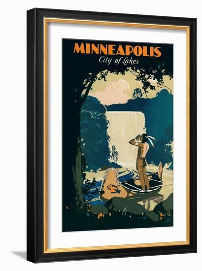 Travel Poster for Minneapolis-null-Framed Art Print