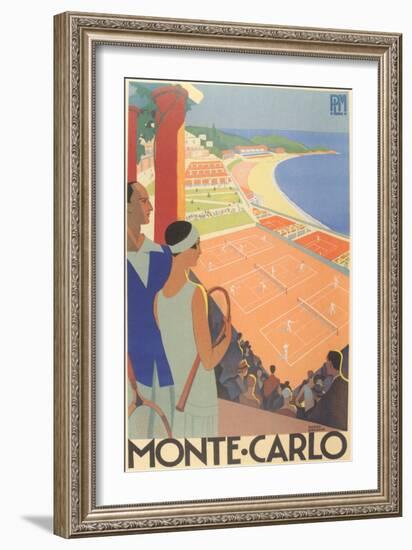 Travel Poster for Monte Carlo-null-Framed Premium Giclee Print