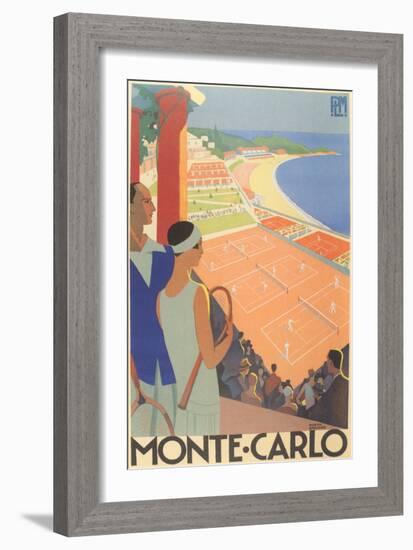 Travel Poster for Monte Carlo-null-Framed Premium Giclee Print
