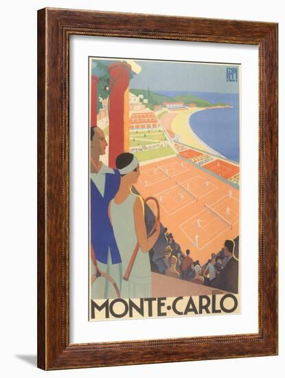 Travel Poster for Monte Carlo-null-Framed Premium Giclee Print