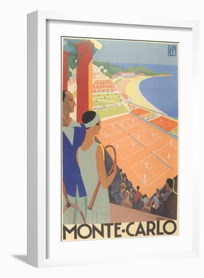 Travel Poster for Monte Carlo-null-Framed Premium Giclee Print