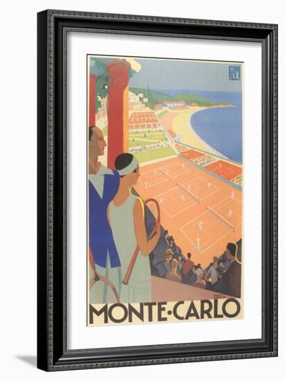 Travel Poster for Monte Carlo-null-Framed Premium Giclee Print