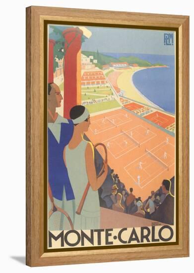 Travel Poster for Monte Carlo-null-Framed Stretched Canvas