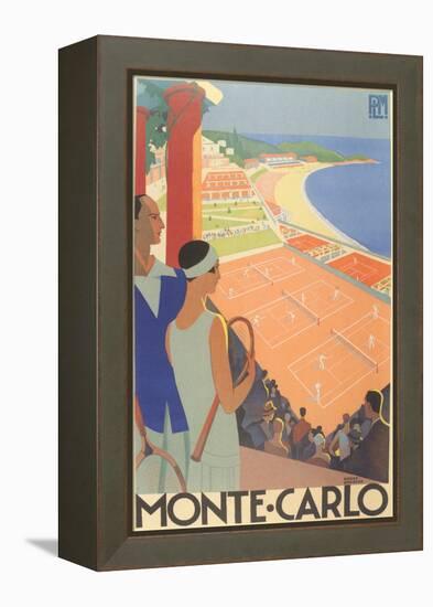 Travel Poster for Monte Carlo-null-Framed Stretched Canvas