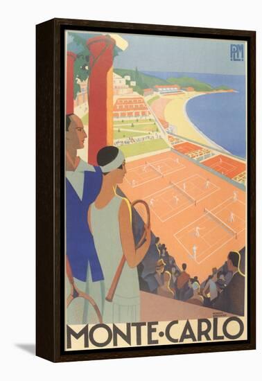 Travel Poster for Monte Carlo-null-Framed Stretched Canvas