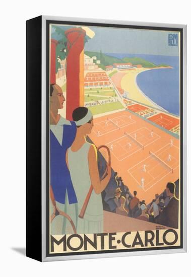 Travel Poster for Monte Carlo-null-Framed Stretched Canvas