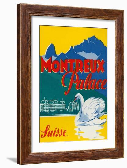 Travel Poster for Montreux, Switzerland-null-Framed Art Print