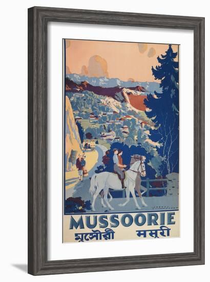 Travel Poster for Mussoorie, India-null-Framed Art Print