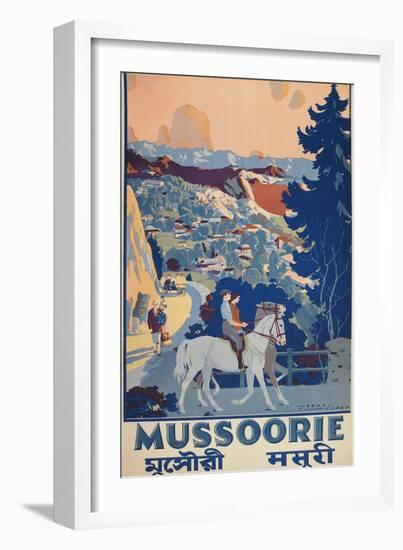 Travel Poster for Mussoorie, India-null-Framed Art Print