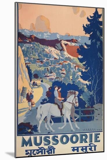 Travel Poster for Mussoorie, India-null-Mounted Art Print