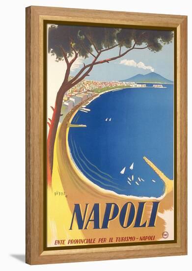 Travel Poster for Naples-null-Framed Stretched Canvas