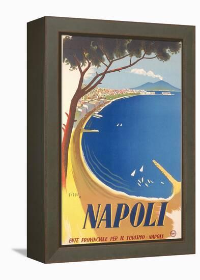 Travel Poster for Naples-null-Framed Stretched Canvas