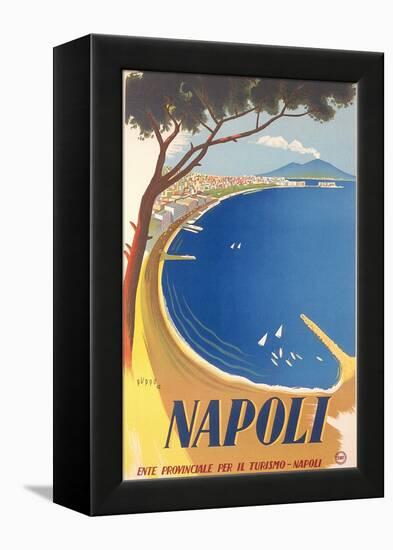 Travel Poster for Naples-null-Framed Stretched Canvas