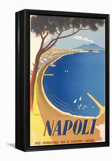 Travel Poster for Naples-null-Framed Stretched Canvas