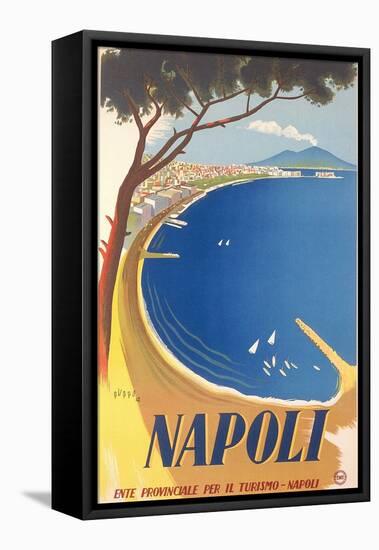 Travel Poster for Naples-null-Framed Stretched Canvas