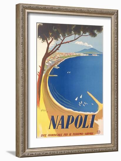 Travel Poster for Naples-null-Framed Premium Giclee Print