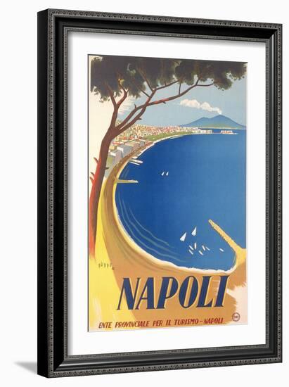 Travel Poster for Naples-null-Framed Premium Giclee Print