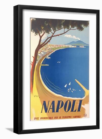 Travel Poster for Naples-null-Framed Art Print