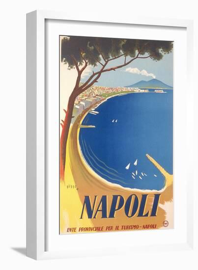 Travel Poster for Naples-null-Framed Art Print