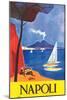 Travel Poster for Naples-null-Mounted Art Print