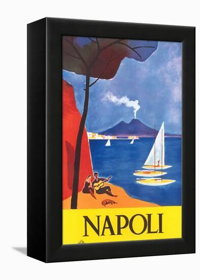 Travel Poster for Naples-null-Framed Stretched Canvas