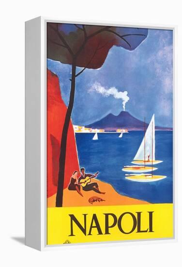 Travel Poster for Naples-null-Framed Stretched Canvas