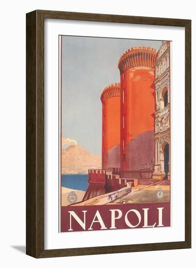 Travel Poster for Naples-null-Framed Art Print