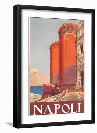 Travel Poster for Naples-null-Framed Art Print