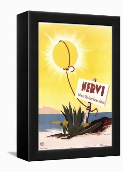 Travel Poster for Nervi-null-Framed Stretched Canvas