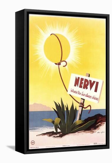 Travel Poster for Nervi-null-Framed Stretched Canvas