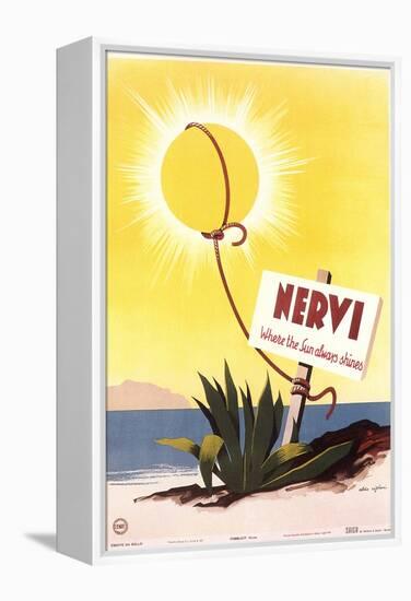 Travel Poster for Nervi-null-Framed Stretched Canvas